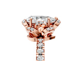 Rose gold Pear Cut Diamond Halo Pave Band with Four-Prong Setting_8