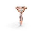 Rose gold Pear Cut Diamond Halo Ring with Pavé Band and Four-Prong Setting_43