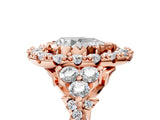 Rose gold Pear Cut Diamond Halo Ring with Pavé Band and Four-Prong Setting_46