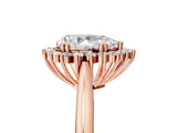 Rose gold Pear Cut Diamond Halo Ring with Solitaire Band and Prong Setting_75