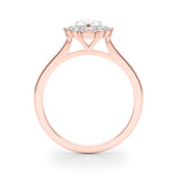 Rose gold Pear-Cut Diamond Halo Solitaire Ring with Round Brilliant Halo and Prong Setting 2
