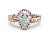 Rose gold Pear Cut Diamond Halo Split Shank Engagement Ring_39