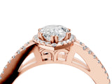 Rose gold Pear Cut Diamond Halo Split Shank Engagement Ring_43