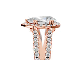 Rose gold Pear Cut Diamond Halo Split Shank Engagement Ring_44