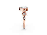 Rose gold Pear Cut Diamond Milgrain Marquise Band with Prong Setting_5