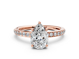 Rose gold Pear Cut Diamond Pavé Band Ring with Four-Prong Setting_40