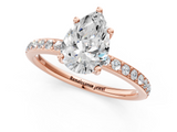 Rose gold Pear Cut Diamond Pavé Band Ring with Four-Prong Setting_41