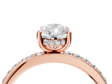 Rose gold Pear Cut Diamond Pavé Band Ring with Four-Prong Setting_44