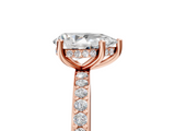 Rose gold Pear Cut Diamond Pavé Band Ring with Four-Prong Setting_45