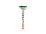 Rose gold Pear Cut Diamond Pavé Band Solitaire Ring with Prong Setting_2
