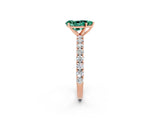 Rose gold Pear Cut Diamond Pavé Band Solitaire Ring with Prong Setting_2