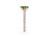 Rose gold Pear Cut Diamond Pavé Band Solitaire Ring with Prong Setting_2
