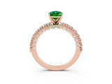 Rose gold Pear Cut Diamond Pavé Band Solitaire Ring with Prong Setting_3