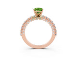 Rose gold Pear Cut Diamond Pavé Band Solitaire Ring with Prong Setting_3