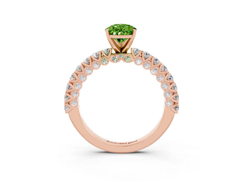 Rose gold Pear Cut Diamond Pavé Band Solitaire Ring with Prong Setting_3