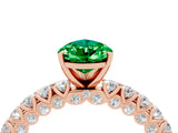 Rose gold Pear Cut Diamond Pavé Band Solitaire Ring with Prong Setting_4