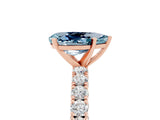 Rose gold Pear Cut Diamond Pavé Band Solitaire Ring with Prong Setting_5