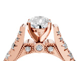Rose gold Pear Cut Diamond Pavé Band Solitaire with Four-Prong Setting_24