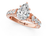 Rose gold Pear Cut Diamond Pavé Band Solitaire with Four-Prong Setting_25