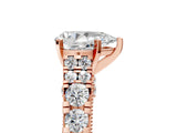 Rose gold Pear Cut Diamond Pavé Band Solitaire with Four-Prong Setting_25