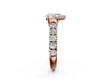 Rose gold Pear Cut Diamond Pavé Band Solitaire with Four-Prong Setting_26