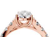 Rose gold Pear Cut Diamond Pavé Band Solitaire with Four-Prong Setting_28