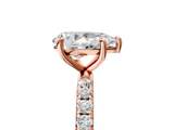 Rose gold Pear Cut Diamond Pavé Band Solitaire with Four-Prong Setting_8