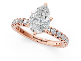 Rose gold Pear Cut Diamond Pavé Band with Four-Prong Setting_81