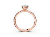 Rose gold Pear Cut Diamond Pavé Band with Four-Prong Setting_83