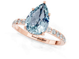 Rose gold Pear Cut Diamond Pavé Band with Six-Prong Setting_1