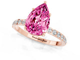 Rose gold Pear Cut Diamond Pavé Band with Six-Prong Setting_1