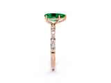 Rose gold Pear Cut Diamond Pavé Band with Six-Prong Setting_2