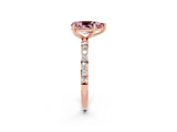 Rose gold Pear Cut Diamond Pavé Band with Six-Prong Setting_2