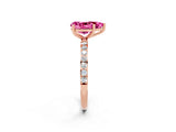 Rose gold Pear Cut Diamond Pavé Band with Six-Prong Setting_2