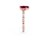 Rose gold Pear Cut Diamond Pavé Band with Six-Prong Setting_2