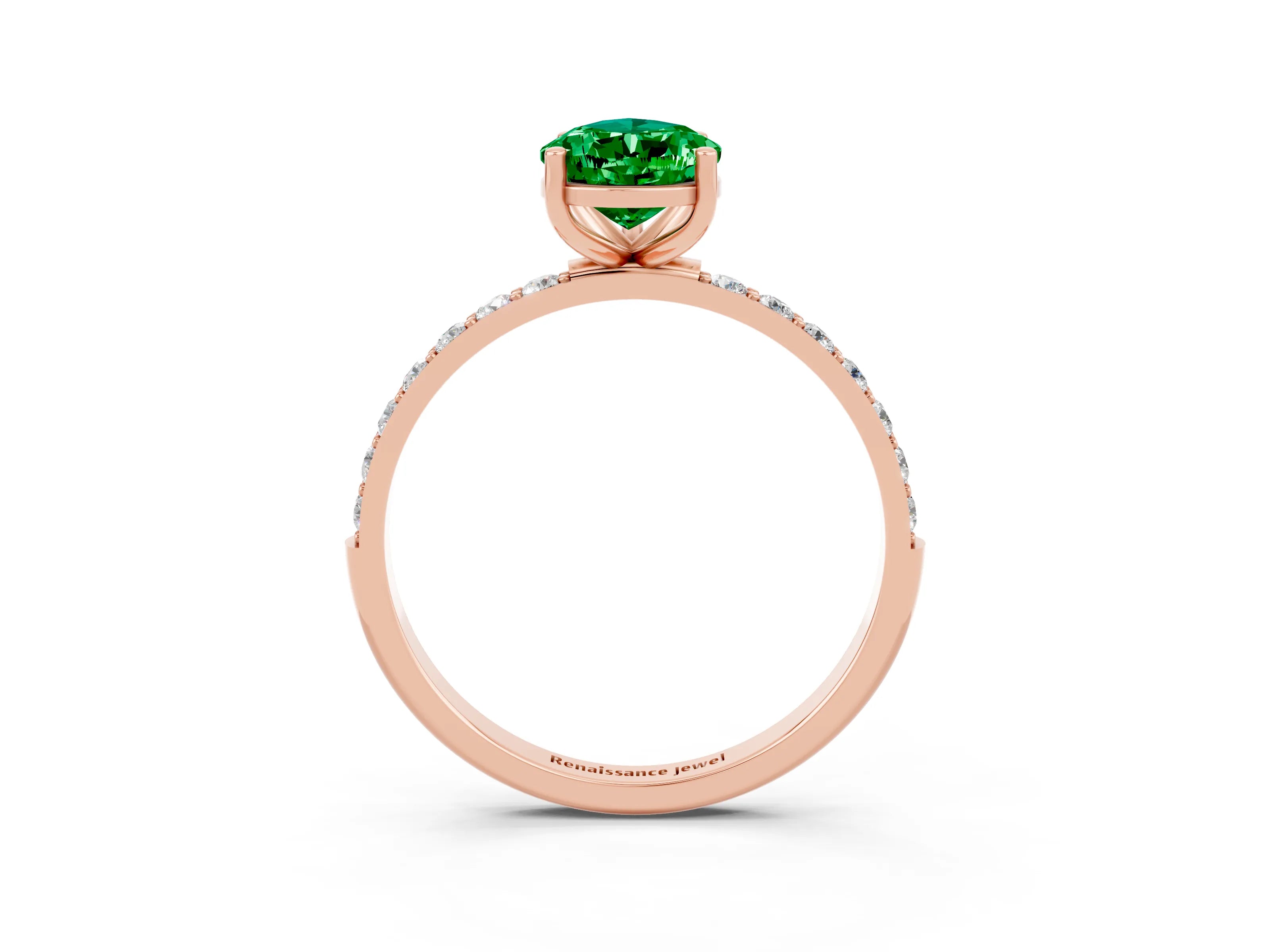 Rose gold Pear Cut Diamond Pavé Band with Six-Prong Setting_3