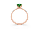 Rose gold Pear Cut Diamond Pavé Band with Six-Prong Setting_3