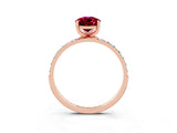 Rose gold Pear Cut Diamond Pavé Band with Six-Prong Setting_3