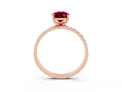Rose gold Pear Cut Diamond Pavé Band with Six-Prong Setting_3