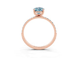 Rose gold Pear Cut Diamond Pavé Band with Six-Prong Setting_3