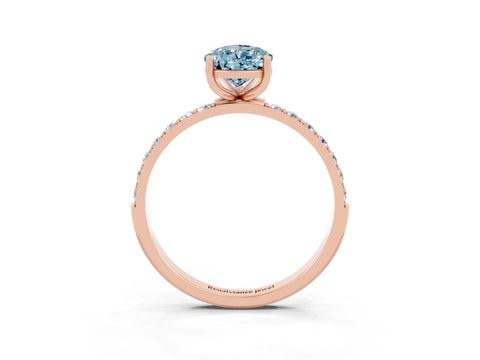 Rose gold Pear Cut Diamond Pavé Band with Six-Prong Setting_3