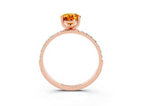 Rose gold Pear Cut Diamond Pavé Band with Six-Prong Setting_3