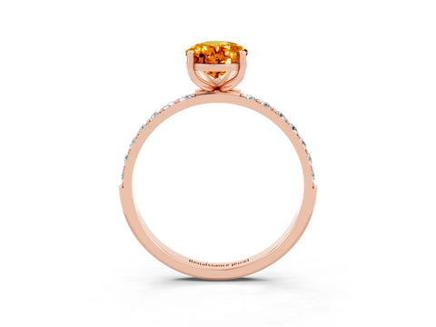 Rose gold Pear Cut Diamond Pavé Band with Six-Prong Setting_3