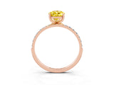 Rose gold Pear Cut Diamond Pavé Band with Six-Prong Setting_3
