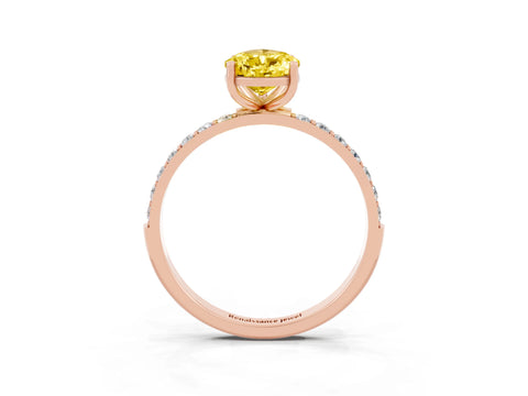 Rose gold Pear Cut Diamond Pavé Band with Six-Prong Setting_3