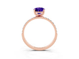Rose gold Pear Cut Diamond Pavé Band with Six-Prong Setting_3