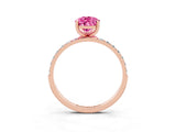 Rose gold Pear Cut Diamond Pavé Band with Six-Prong Setting_3
