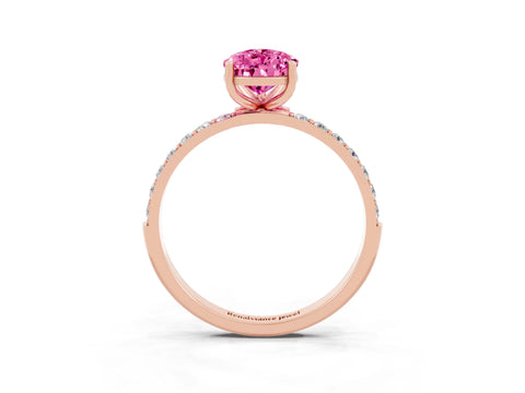 Rose gold Pear Cut Diamond Pavé Band with Six-Prong Setting_3