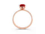 Rose gold Pear Cut Diamond Pavé Band with Six-Prong Setting_3