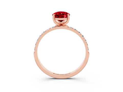 Rose gold Pear Cut Diamond Pavé Band with Six-Prong Setting_3